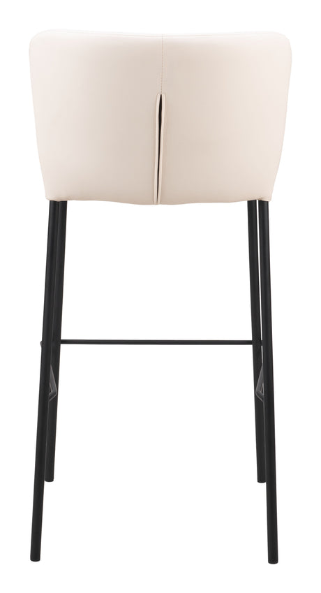Linz Cream Barstool (Set of 2) by Zuomod at Eve Furniture