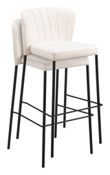 Linz Cream Barstool (Set of 2) by Zuomod at Eve Furniture