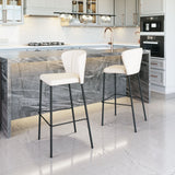 Linz Cream Barstool (Set of 2) by Zuomod at Eve Furniture