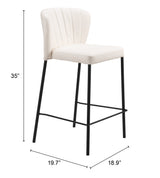 Linz Cream Counter Stool (Set of 2) by Zuomod at Eve Furniture