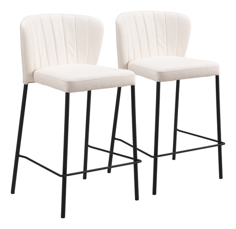 Linz Cream Counter Stool (Set of 2) by Zuomod at Eve Furniture