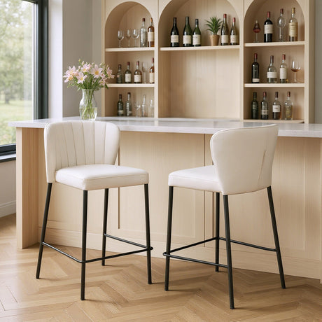 Linz Cream Counter Stool (Set of 2) by Zuomod at Eve Furniture