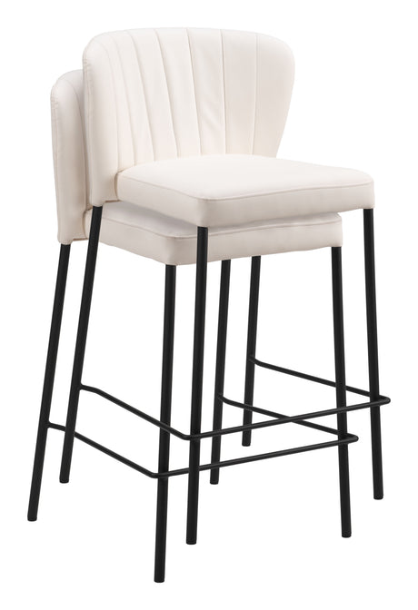 Linz Cream Counter Stool (Set of 2) by Zuomod at Eve Furniture