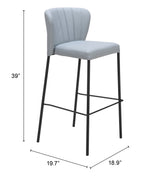 Linz Gray Barstool (Set of 2) by Zuomod at Eve Furniture