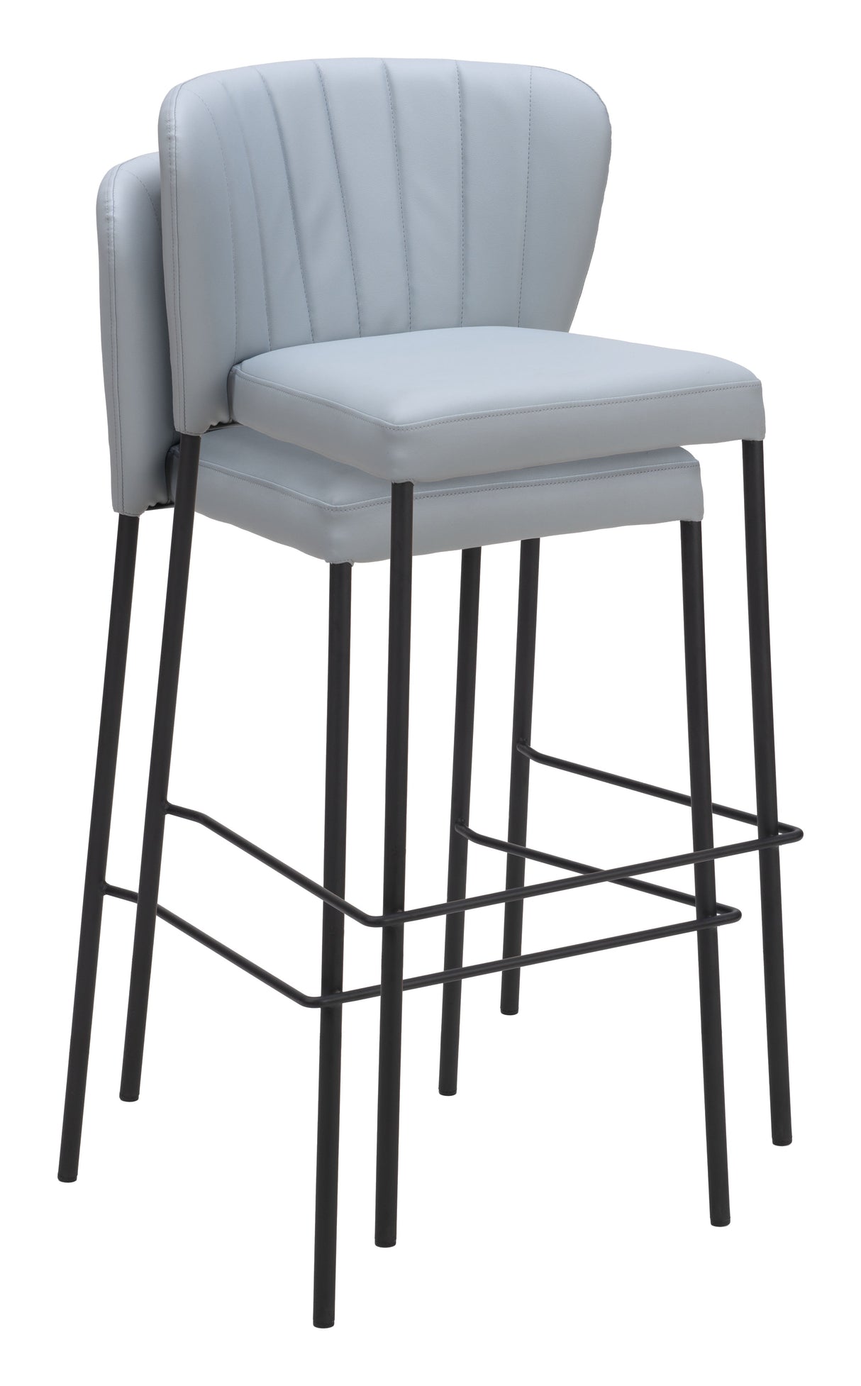 Linz Gray Barstool (Set of 2) by Zuomod at Eve Furniture
