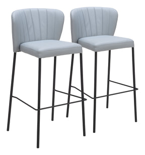 Linz Gray Barstool (Set of 2) by Zuomod at Eve Furniture