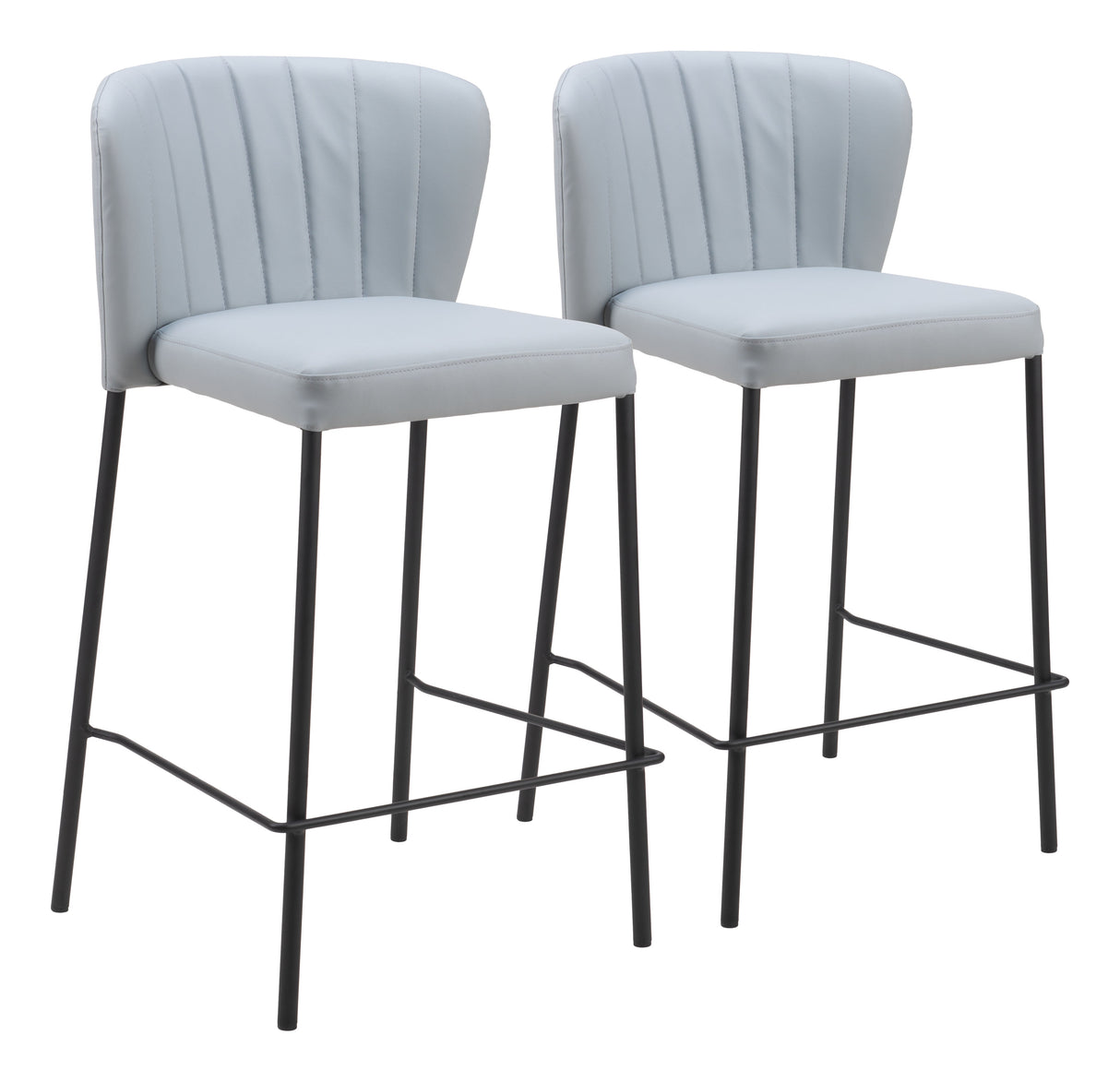 Linz Gray Counter Stool (Set of 2) by Zuomod at Eve Furniture