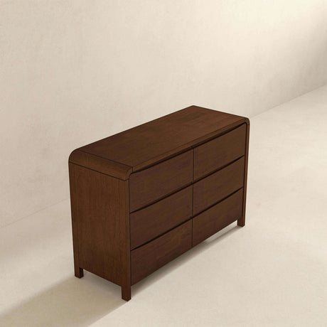 Lionel Mid Century Modern Solid Wood 6-Drawer Dresser by Ashcroft Imports at Eve Furniture