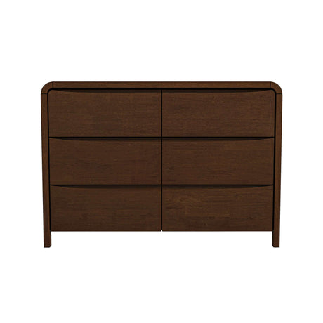Lionel Mid Century Modern Solid Wood 6-Drawer Dresser by Ashcroft Imports at Eve Furniture