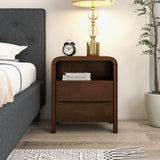 Lionel Mid Century Modern Solid Wood Nightstand 2-Drawer by Ashcroft Furniture at Eve Furniture