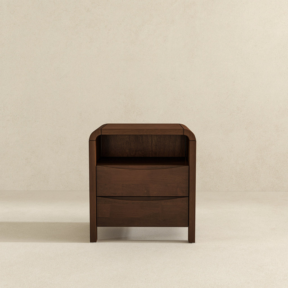 Lionel Mid Century Modern Solid Wood Nightstand 2-Drawer by Ashcroft Furniture at Eve Furniture