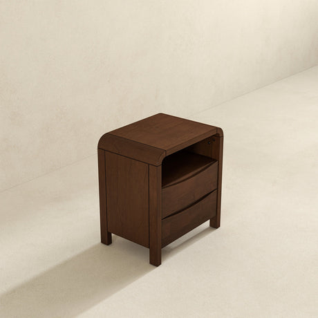 Lionel Mid Century Modern Solid Wood Nightstand 2-Drawer by Ashcroft Furniture at Eve Furniture