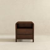 Lionel Mid Century Modern Solid Wood Nightstand 2-Drawer by Ashcroft Imports at Eve Furniture