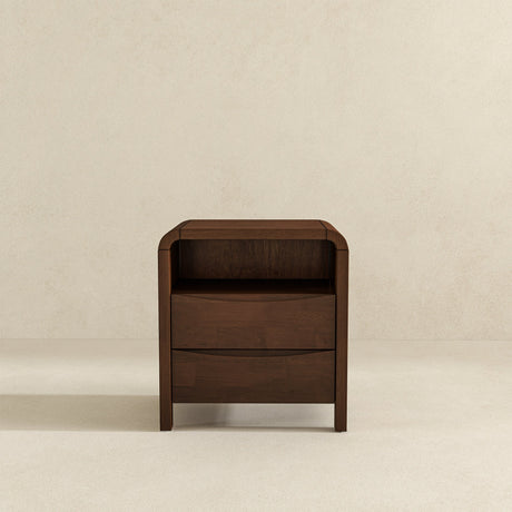 Lionel Mid Century Modern Solid Wood Nightstand 2-Drawer by Ashcroft Imports at Eve Furniture