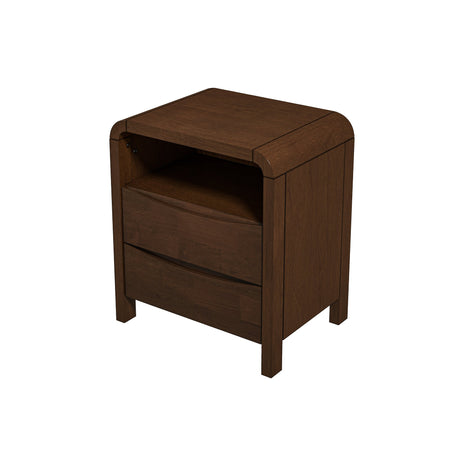 Lionel Mid Century Modern Solid Wood Nightstand 2-Drawer by Ashcroft Imports at Eve Furniture