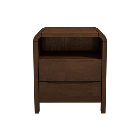 Lionel Mid Century Modern Solid Wood Nightstand 2-Drawer by Ashcroft Imports at Eve Furniture