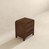 Lionel Mid Century Modern Solid Wood Nightstand 3-Drawer Bed Side Table by Ashcroft Furniture at Eve Furniture
