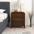 Lionel Mid Century Modern Solid Wood Nightstand 3-Drawer Bed Side Table by Ashcroft Imports at Eve Furniture