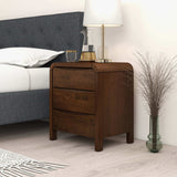 Lionel Mid Century Modern Solid Wood Nightstand 3-Drawer Bed Side Table by Ashcroft Imports at Eve Furniture