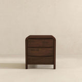 Lionel Mid Century Modern Solid Wood Nightstand 3-Drawer Bed Side Table by Ashcroft Imports at Eve Furniture