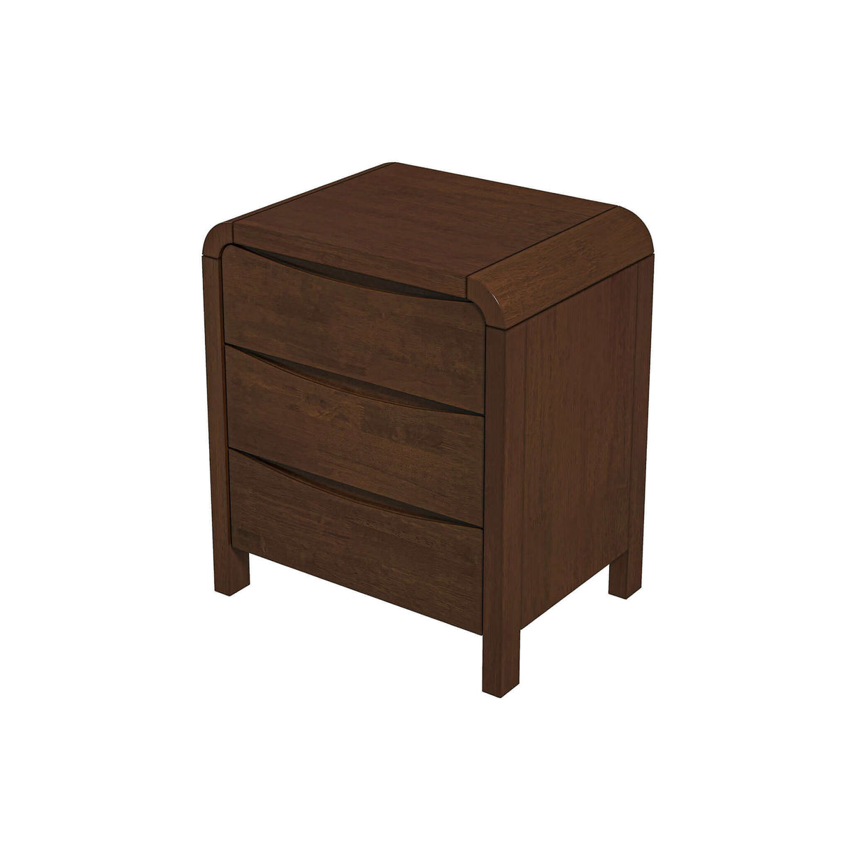 Lionel Mid Century Modern Solid Wood Nightstand 3-Drawer Bed Side Table by Ashcroft Imports at Eve Furniture