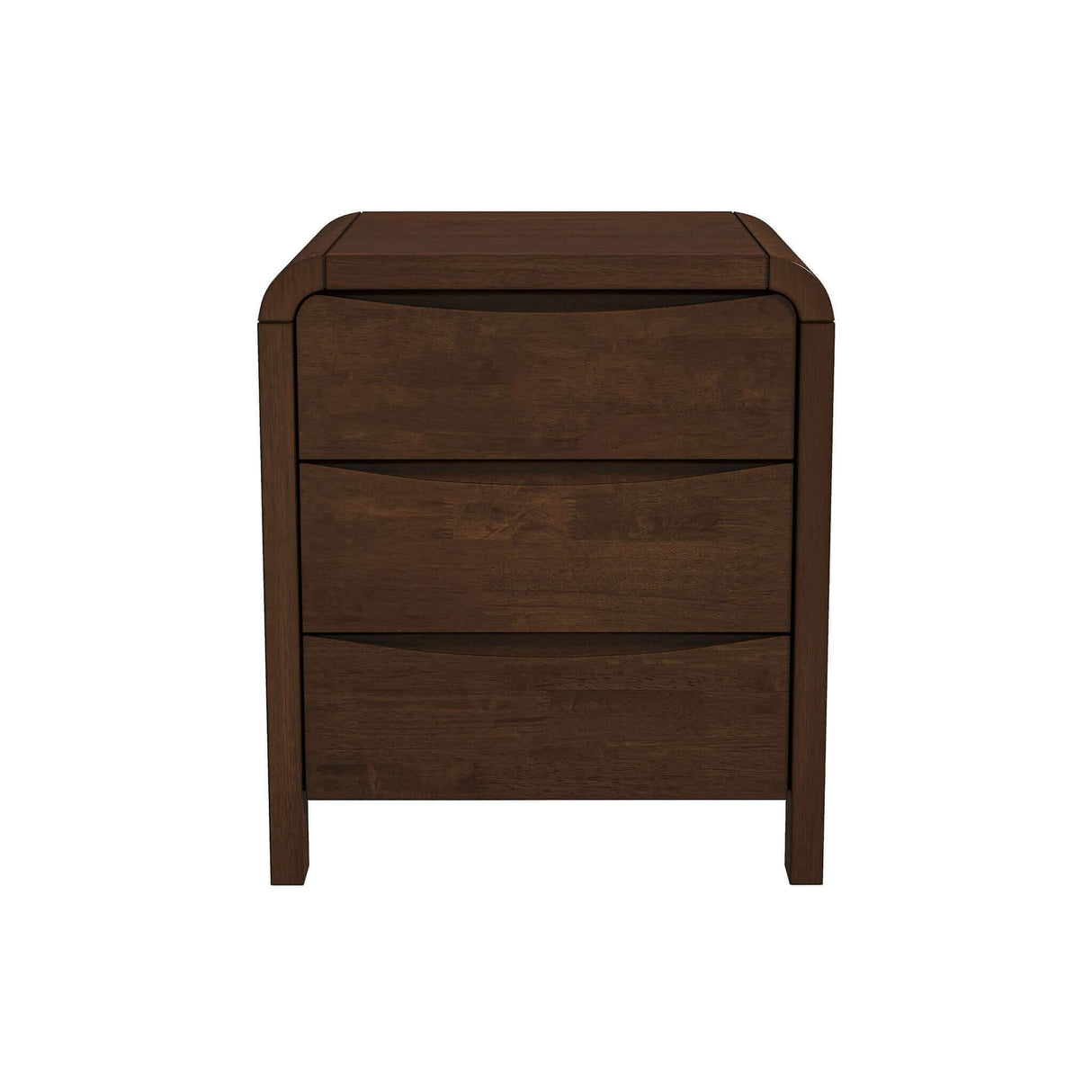 Lionel Mid Century Modern Solid Wood Nightstand 3-Drawer Bed Side Table by Ashcroft Imports at Eve Furniture