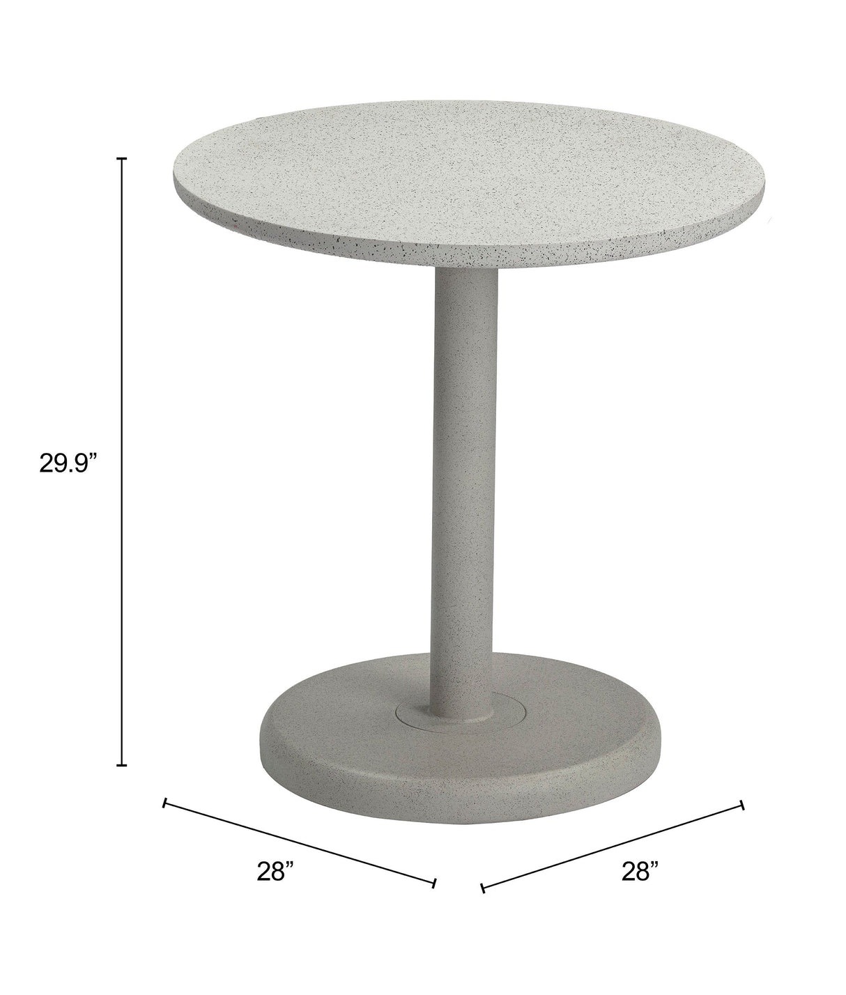 Liora White Outdoor Bistro Table by Zuomod at Eve Furniture