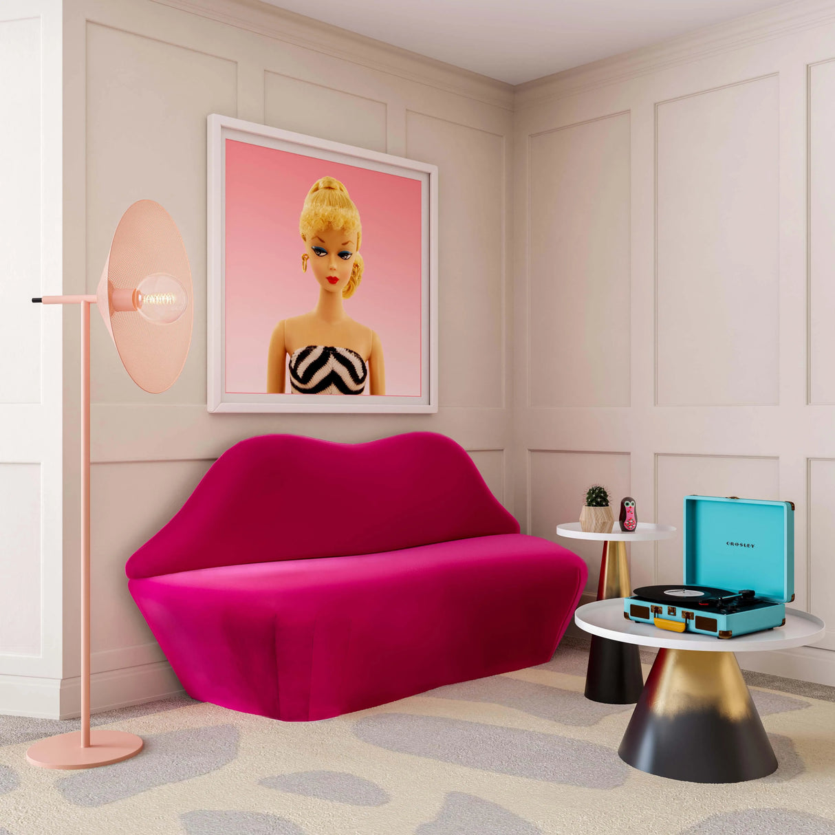 Lips Velvet Settee by TOV Furniture at Eve Furniture