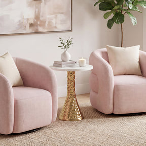 Lira Accent Table White & Gold by Zuomod at Eve Furniture