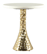 Lira Accent Table White & Gold by Zuomod at Eve Furniture