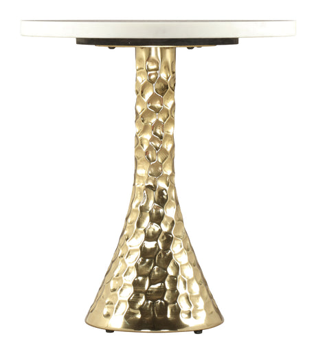 Lira Accent Table White & Gold by Zuomod at Eve Furniture
