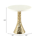 Lira Accent Table White & Gold by Zuomod at Eve Furniture