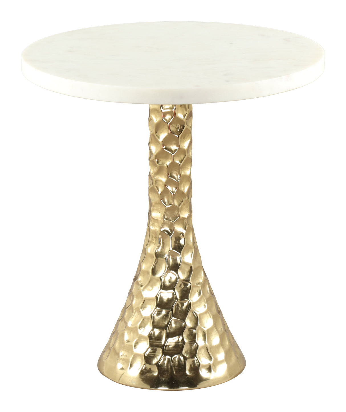 Lira Accent Table White & Gold by Zuomod at Eve Furniture