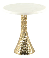 Lira Accent Table White & Gold by Zuomod at Eve Furniture