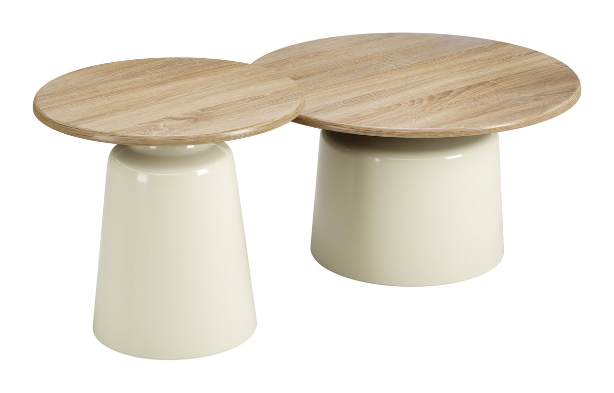 Lireen Natural & Ivory Coffee Table Set (2-Piece) by Zuomod at Eve Furniture