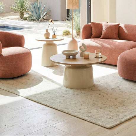 Lireen Natural & Ivory Coffee Table Set (2-Piece) by Zuomod at Eve Furniture