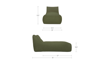 Lirio Outdoor Chaise Green by Moe's Home at Eve Furniture