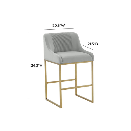 Lisa Pleated Velvet Counter Stool by Inspire Me! Home Decor by TOV Furniture at Eve Furniture