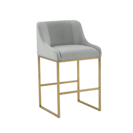 Lisa Pleated Velvet Counter Stool by Inspire Me! Home Decor by TOV Furniture at Eve Furniture