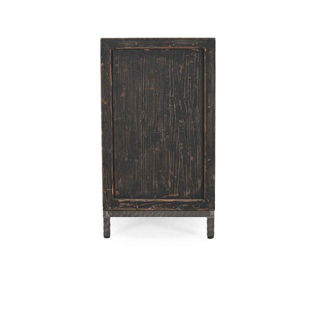 Lisbon 4 Door Cabinet - Weathered Black/Travertine by Classic Home at Eve Furniture