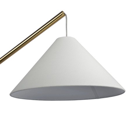 Lisbon Black Floor Lamp with On/Off Switch Coned Base Hanging White Fabric Shade by Ashcroft Furniture at Eve Furniture