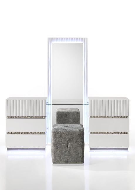Lisbon White Platform Bedroom Set by New Era Innovations at Eve Furniture