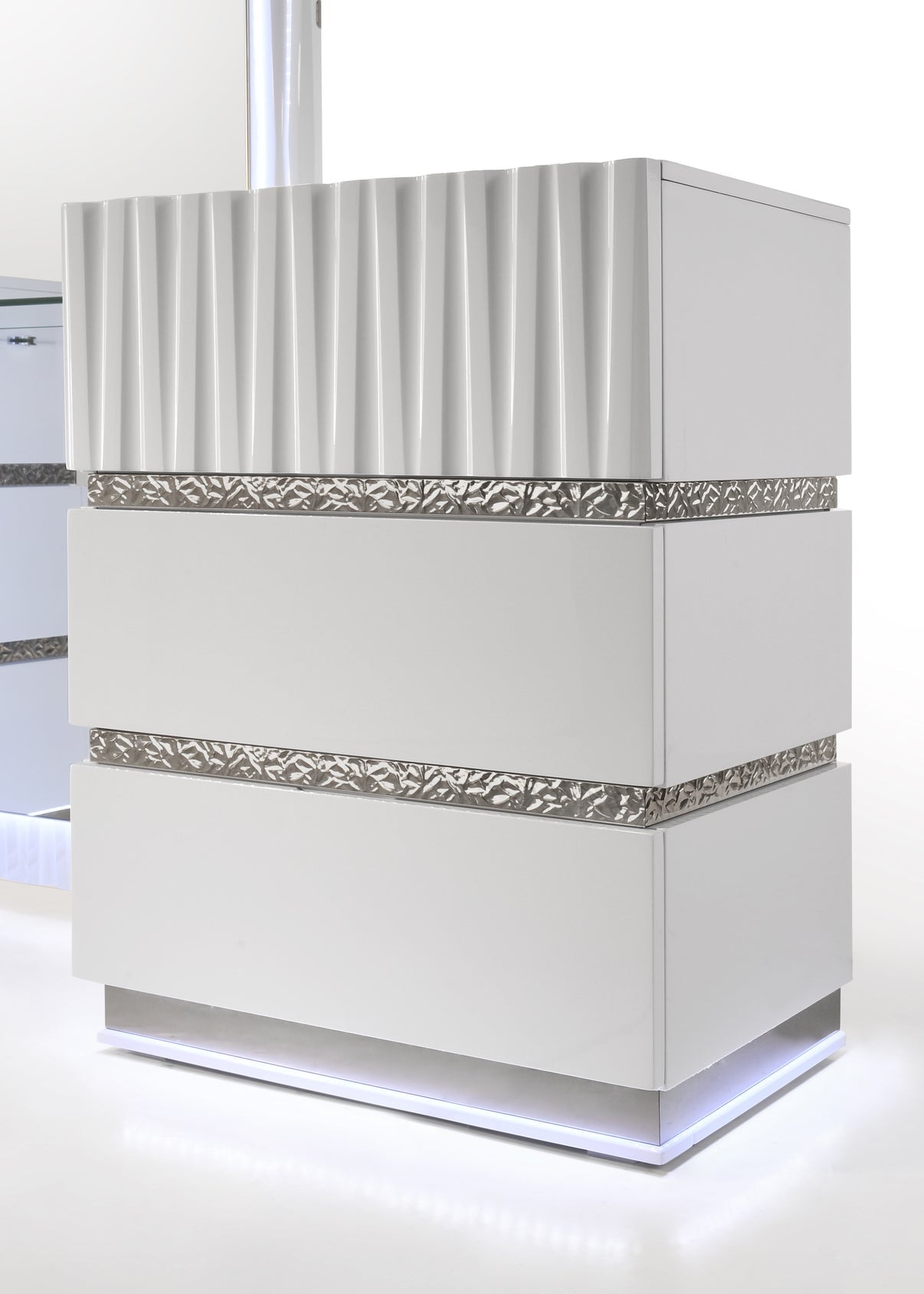 Lisbon White Platform Bedroom Set by New Era Innovations at Eve Furniture