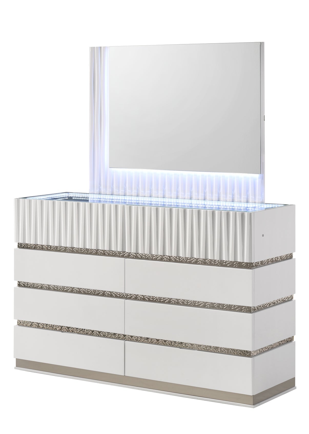 Lisbon White Platform Bedroom Set by New Era Innovations at Eve Furniture