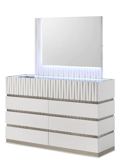Lisbon White Platform Bedroom Set by New Era Innovations at Eve Furniture