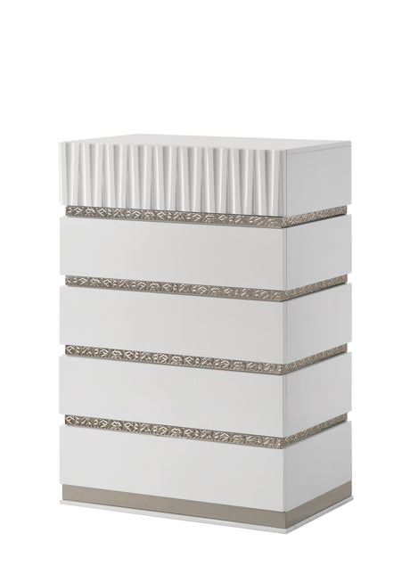 Lisbon White Platform Bedroom Set by New Era Innovations at Eve Furniture