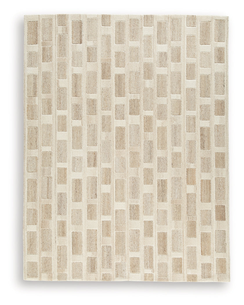 Lisgrove Tan/Brown/White Large Rug by ASHLEY FURNITURE at Eve Furniture