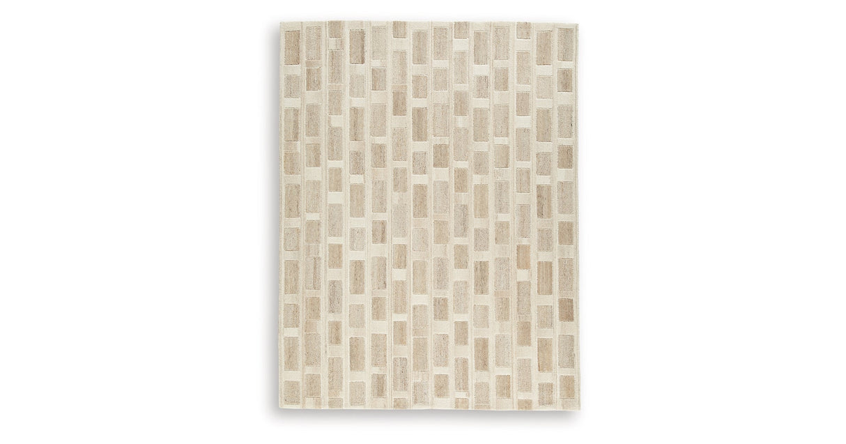 Lisgrove Tan/Brown/White Large Rug by ASHLEY FURNITURE at Eve Furniture