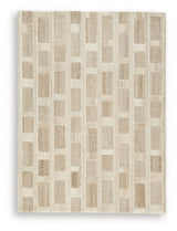 Lisgrove Tan/Brown/White Medium Rug by Ashley at Eve Furniture