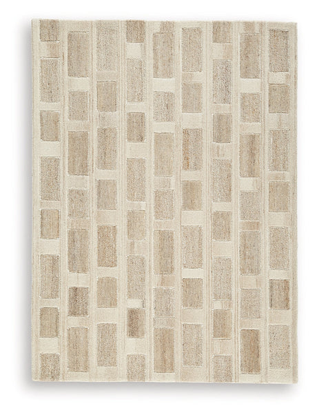 Lisgrove Tan/Brown/White Medium Rug by Ashley at Eve Furniture